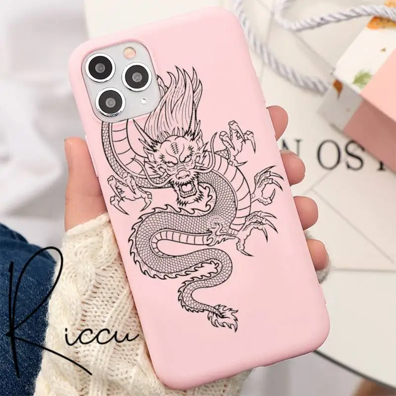 Black Dragon Phone Case For IPhone 8 7 6 6S Plus X 5S SE 2020 XR 11 12 Pro Mini Pro XS MAX Matte Candy Pink Silicone Cases
Black Dragon Phone Case For IPhone 8 7 6 6S Plus X 5S SE 2020 XR 11 12 Pro Mini Pro XS MAX Matte Candy Pink Silicone Cases