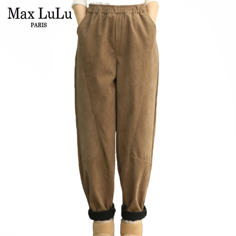 Женские повседневные меховые шаровары Max LuLu 2021, Женские однотонные винтажные вельветовые брюки в европейском стиле с эластичным поясом
Женские повседневные меховые шаровары Max LuLu 2021, Женские однотонные винтажные вельветовые брюки в европейском стиле с эластичным поясом