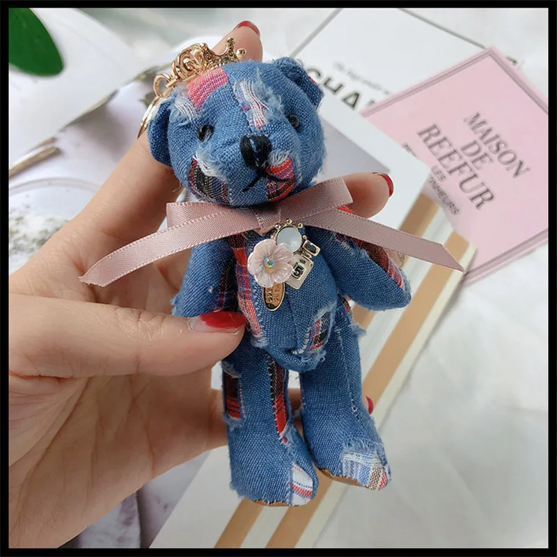 Korean Version Of Cute Cartoon Bear Doll Doll Keychain Fabric Joint Bow Denim Bear Key Chain
Korean Version Of Cute Cartoon Bear Doll Doll Keychain Fabric Joint Bow Denim Bear Key Chain