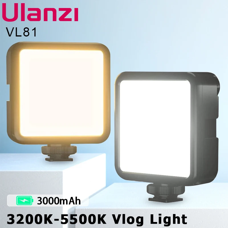 Ulanzi Vlog Fill Light VIJIM VL81 3200k-5600K 850LM 6.5W Dimmable Mini LED Video Light Smartphone SLR Camera Rechargable Live
Ulanzi Vlog Fill Light VIJIM VL81 3200k-5600K 850LM 6.5W Dimmable Mini LED Video Light Smartphone SLR Camera Rechargable Live