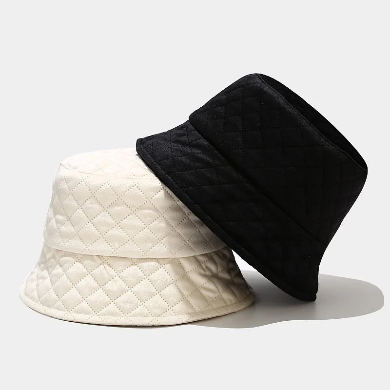 Autumn And Winter Solid Color Simplicity Plaid Design Fisherman Hat Lattice Silk Floss Keep Warm Bucket Hat Panama Lady Cap
Autumn And Winter Solid Color Simplicity Plaid Design Fisherman Hat Lattice Silk Floss Keep Warm Bucket Hat Panama Lady Cap