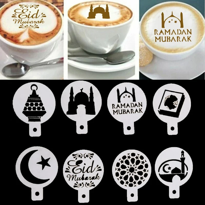 6/8Pcs Eid Mubarak Ramadan Coffee Printing Template Spray Stencil Set DIY Fondant Cake Biscuits Decoration Tools Drink Decor
6/8Pcs Eid Mubarak Ramadan Coffee Printing Template Spray Stencil Set DIY Fondant Cake Biscuits Decoration Tools Drink Decor