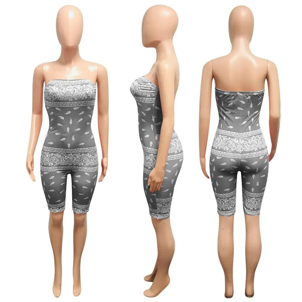 European new print fit Jumpsuit summer fashion off shoulder sleeveless women's bra shorts
European new print fit Jumpsuit summer fashion off shoulder sleeveless women's bra shorts