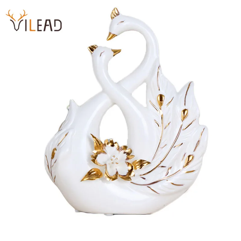 VILEAD Ceramic White Couple Peacock Figurines Swan Crafts Gold-Plated Statues Valentine's Day Home Decoration Desk Accessories
VILEAD Ceramic White Couple Peacock Figurines Swan Crafts Gold-Plated Statues Valentine's Day Home Decoration Desk Accessories