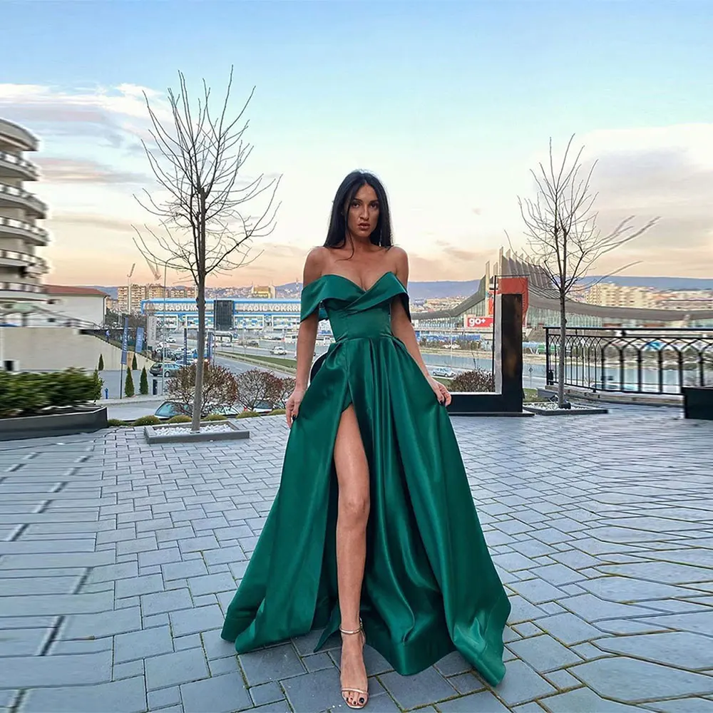 Красные атласные вечерние платья с открытыми плечами без рукавов, мягкое платье с высоким разрезом для выпускного вечера, вечернее платье, ... 
Красные атласные вечерние платья с открытыми плечами без рукавов, мягкое платье с высоким разрезом для выпускного вечера, вечернее платье, ...