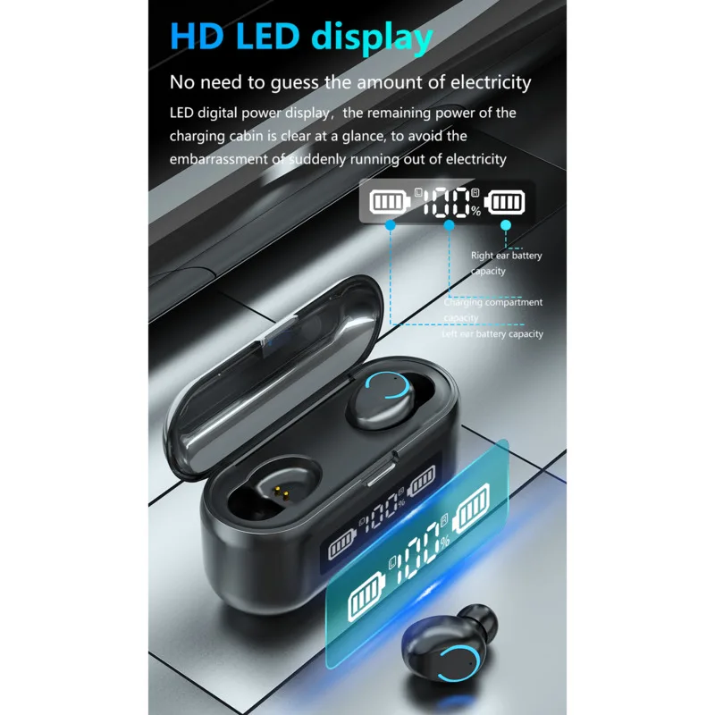 Earbuds Wireless New TWS Bluetooth 5.0 Headset LED Display Screen Touch Control Earphones F9-43 HIFI Headphones For Smartphone
Earbuds Wireless New TWS Bluetooth 5.0 Headset LED Display Screen Touch Control Earphones F9-43 HIFI Headphones For Smartphone