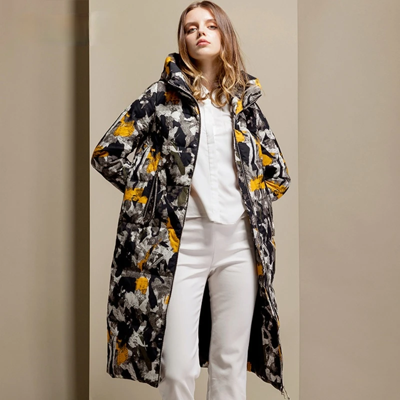 Winter Women's Down Jacket Fashion Camouflage Print White Duck Down Down Jacket Women Outdoor Leisure Mid-length Cotton Jacket
Winter Women's Down Jacket Fashion Camouflage Print White Duck Down Down Jacket Women Outdoor Leisure Mid-length Cotton Jacket