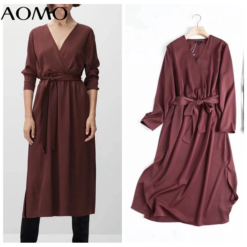 Женское атласное платье с длинным рукавом, с вырезом-лодочкой 
Женское атласное платье с длинным рукавом, с вырезом-лодочкой