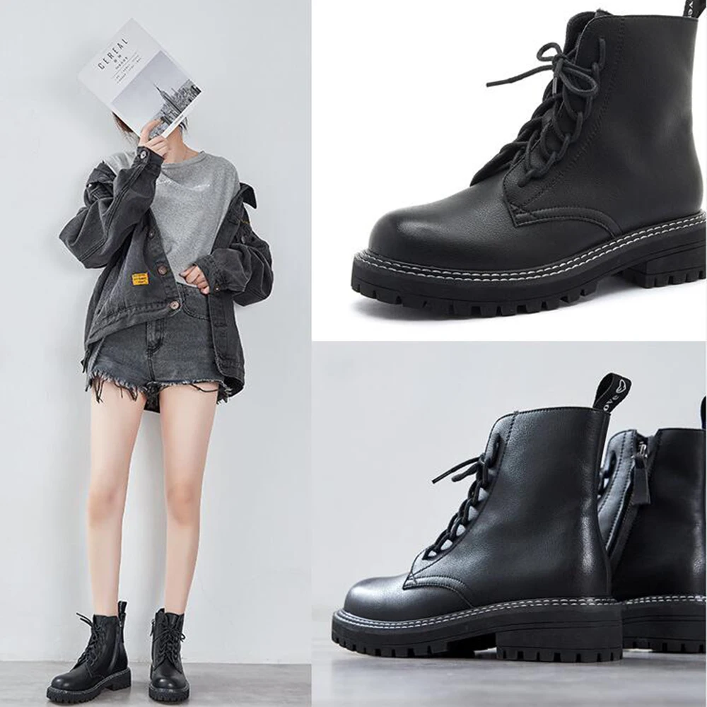 2020 New autumn boots womens Genuine Leather fashion women boots Round head lace up Women's motorcycle boots womens shoes hy975
2020 New autumn boots womens Genuine Leather fashion women boots Round head lace up Women's motorcycle boots womens shoes hy975