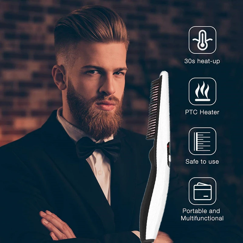 Multifunctional Hair Comb Brush Beard Hair Straightener Electric Heat Beard Straightening Comb Quick Hair Styler For Men
Multifunctional Hair Comb Brush Beard Hair Straightener Electric Heat Beard Straightening Comb Quick Hair Styler For Men