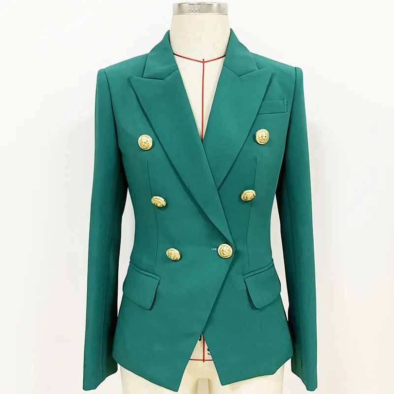 Runway Designer Fashion Women Double-breasted Slim Suit Metallic Lion Head Buckle Sexy Lapel Elegant Jacket Office Ladies Coat
Runway Designer Fashion Women Double-breasted Slim Suit Metallic Lion Head Buckle Sexy Lapel Elegant Jacket Office Ladies Coat