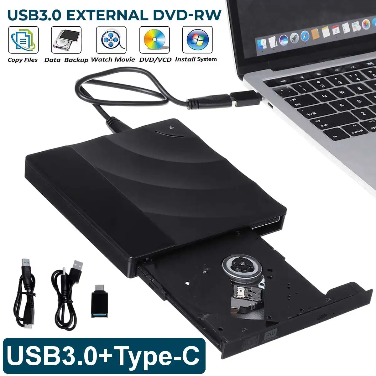 

CD-диски USB 3,0 HD 1080P, DVD-плеер, совместимый развлекательный проигрыватель, музыка, видео, аудио, ТВ, медиа, AV, USB, пульт дистанционного управления, ...