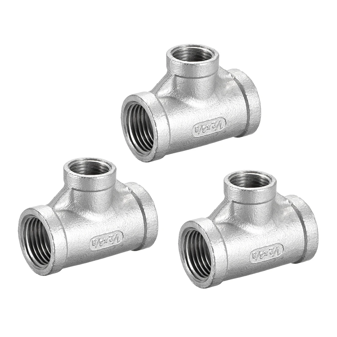 uxcell Stainless Steel 304 Cast Pipe Fitting 1/2 BSPT x 3/8 BSPT x 1/2 BSPT Female Tee Shaped Connector Coupler 3pcs
uxcell Stainless Steel 304 Cast Pipe Fitting 1/2 BSPT x 3/8 BSPT x 1/2 BSPT Female Tee Shaped Connector Coupler 3pcs