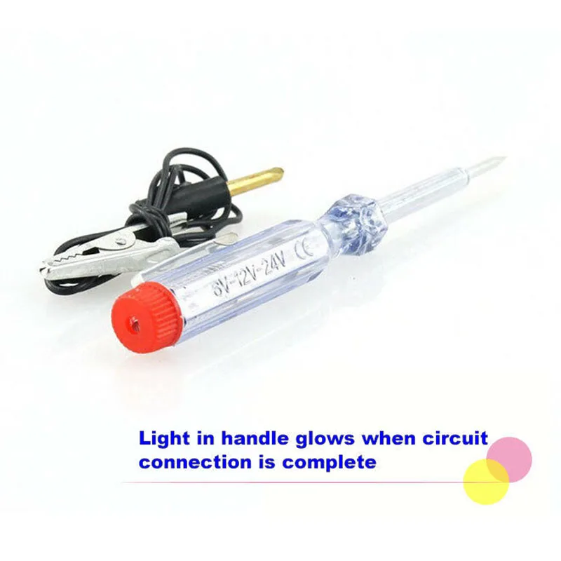 6/12/24V Car Voltage Circuit Tester System Long Probe Continuity Test Light Pen Car Voltage Circuit Tester With Alligator Clip
6/12/24V Car Voltage Circuit Tester System Long Probe Continuity Test Light Pen Car Voltage Circuit Tester With Alligator Clip