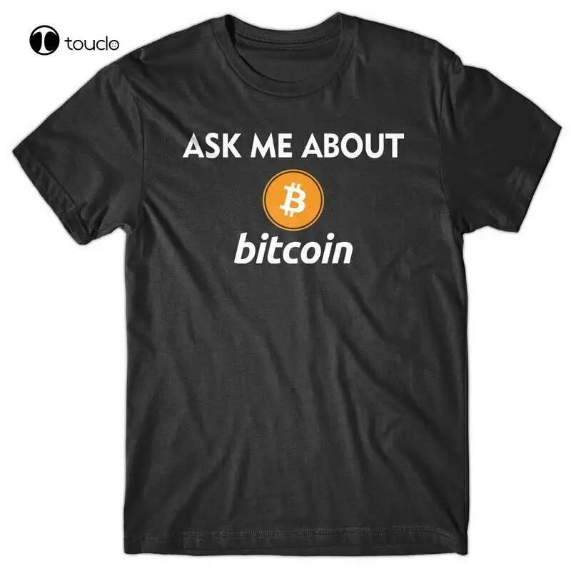 

Крутая футболка-спросите меня о биткоине криптовалюты эфириум литекоин новинка подарок
