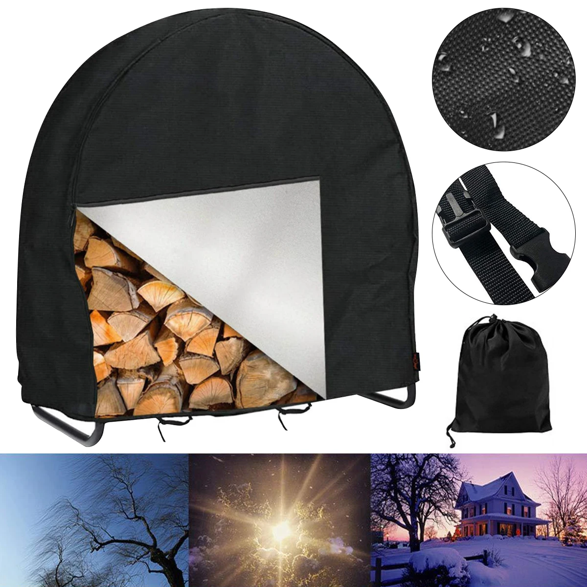 420D Oxford Waterproof Firewood Log Frame Cover with Zipper Folding Round Wood Storage Rack Casing for Home Outdoor Dropshipping
420D Oxford Waterproof Firewood Log Frame Cover with Zipper Folding Round Wood Storage Rack Casing for Home Outdoor Dropshipping
