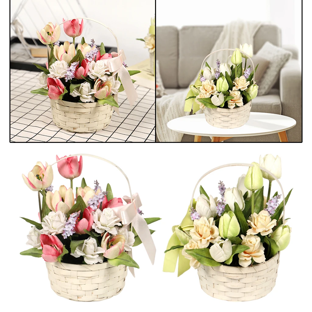 Artificial Bouquets with Bamboo Basket Fake Flowers Decoration for Table Home Office Wedding
Artificial Bouquets with Bamboo Basket Fake Flowers Decoration for Table Home Office Wedding