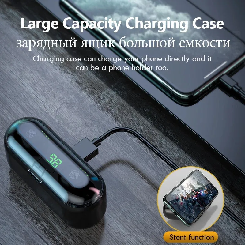 Original F9 Wireless Headset Bluetooth 5.0 Headset TWS Mini In-ear 9D Stereo Sports Waterproof Earplug With Microphone Headset
Original F9 Wireless Headset Bluetooth 5.0 Headset TWS Mini In-ear 9D Stereo Sports Waterproof Earplug With Microphone Headset