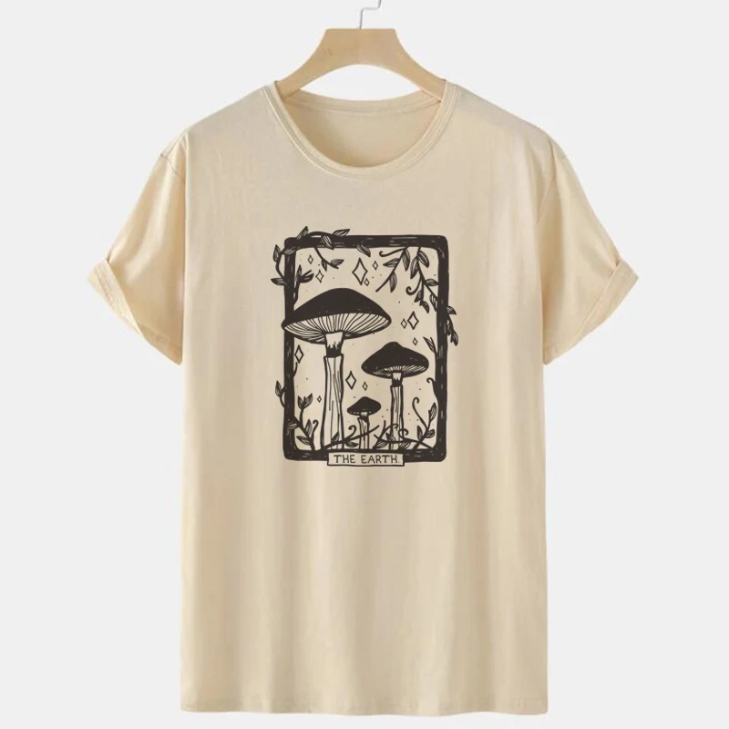Гриб карты Таро футболка в винтажном стиле эстетическое с коротким рукавом