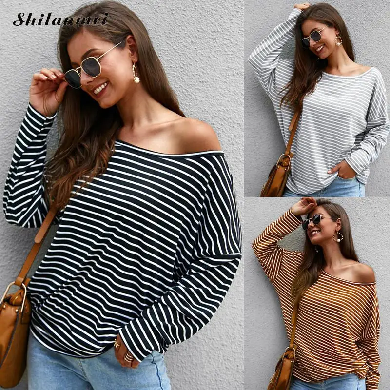 2019 модная полосатая Женская одежда футболки Топы осень весна футболка с длинным рукавом Свободная Повседневная футболка Femme уличная
2019 модная полосатая Женская одежда футболки Топы осень весна футболка с длинным рукавом Свободная Повседневная футболка Femme уличная