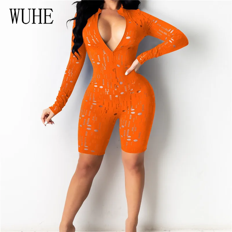 WUHE Hole Hollow Out Rompers Package Hip Skinny Zipper Up Sexy V Neck Long Sleeve Vintage Nightclub Party Sports Slim Overalls
WUHE Hole Hollow Out Rompers Package Hip Skinny Zipper Up Sexy V Neck Long Sleeve Vintage Nightclub Party Sports Slim Overalls