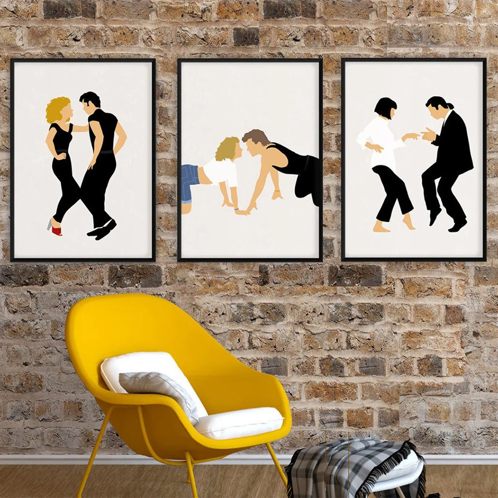 

Retro Poster Canvas Prints Dirty Dancing Movie Painting Vintage Pulp Fiction Film Picture Boyfriend Christmas Gift Home Decor