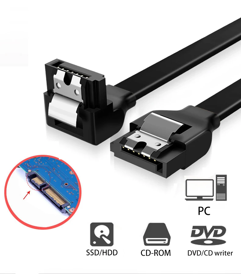 45 см SATA кабель 3 0 на жесткий диск SSD адаптер прямой 90 градусов Sata линейный шнур для