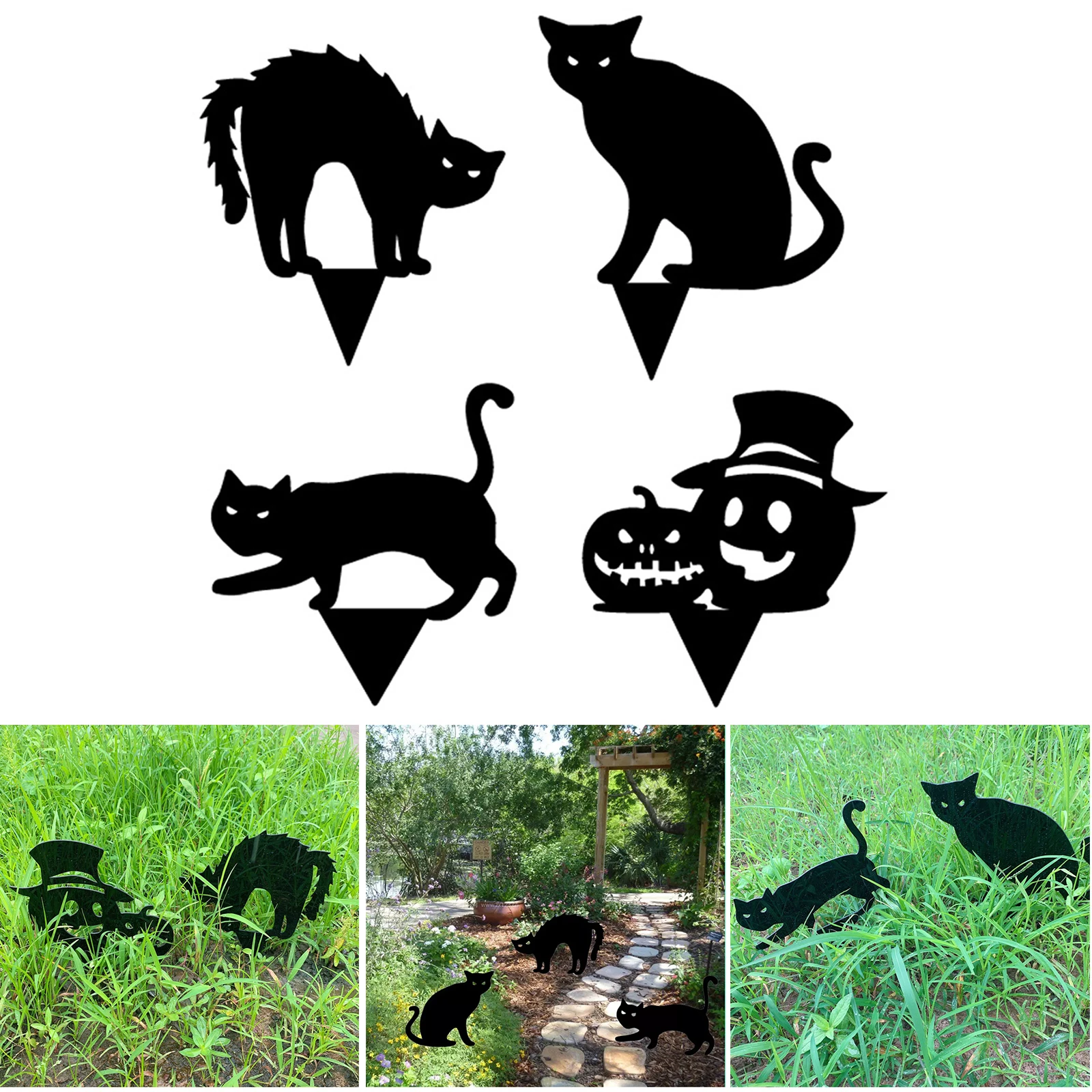 Creative Acrylic Garden Stakes Black Cat Silhouette Art Ornament Halloween Decoration For Garden Decoration Outdoor
Creative Acrylic Garden Stakes Black Cat Silhouette Art Ornament Halloween Decoration For Garden Decoration Outdoor