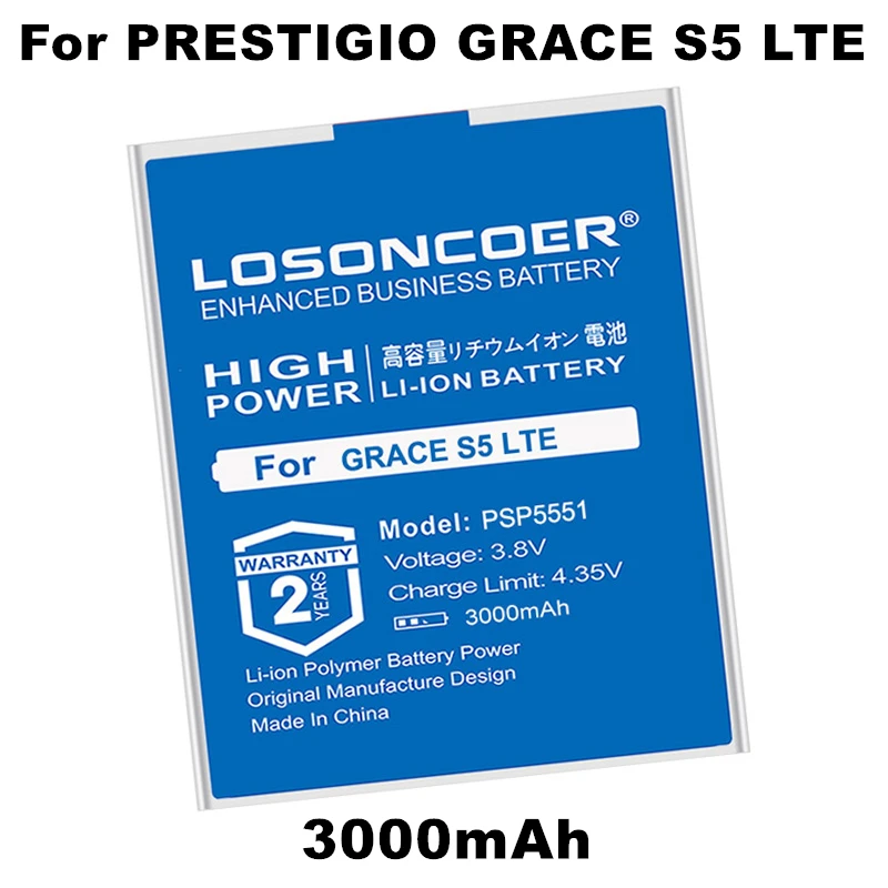 Аккумулятор LOSONCOER PSP 5551 3000 мА · ч аккумулятор для смартфонов Prestigio Grace S5 LTE DUO 5551DUO |