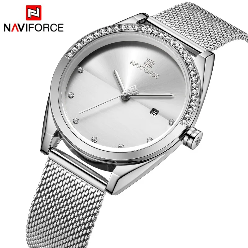 Часы NAVIFORCE Женские Кварцевые водонепроницаемые, модные роскошные с серебристыми ремешками из нержавеющей стали, со стразами, с отображение...
Часы NAVIFORCE Женские Кварцевые водонепроницаемые, модные роскошные с серебристыми ремешками из нержавеющей стали, со стразами, с отображение...