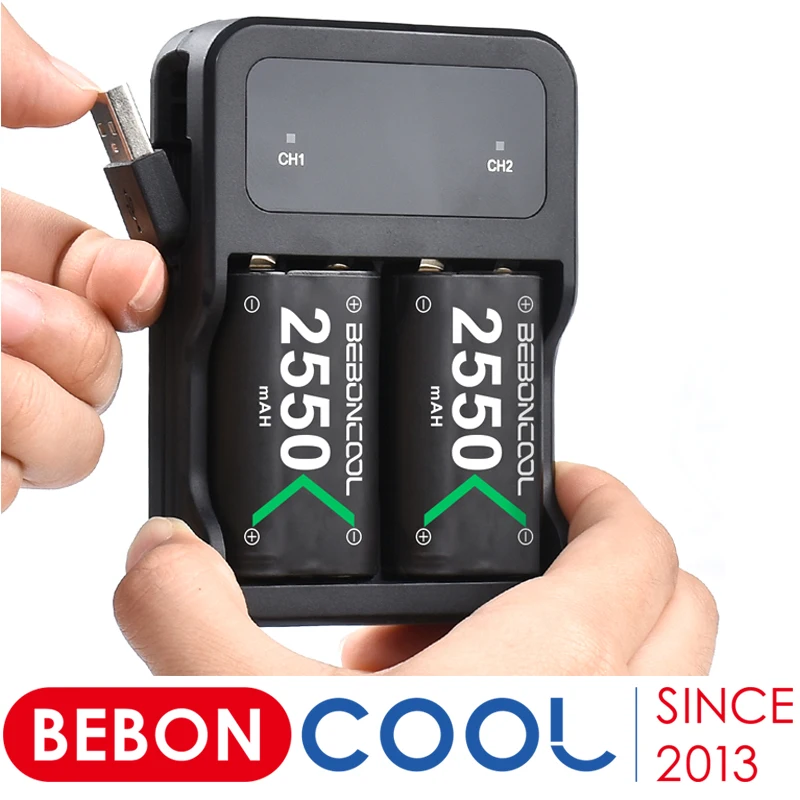 Перезаряжаемый аккумулятор BEBONCOOL 2x2550 мАч для контроллеров Xbox серии X/S /Xbox One S/X