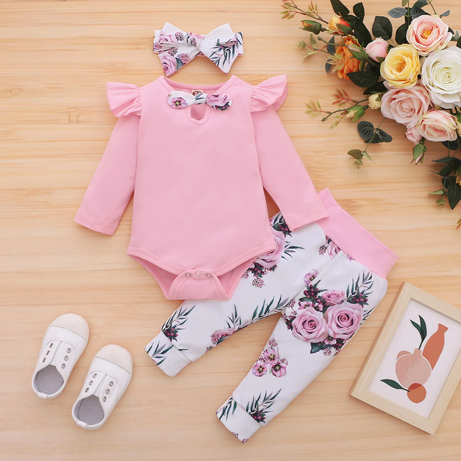 Newborn Infant Toddler Baby Girl Clothes Sets Floral Print Clothes Bow Tie Romper Pants Hairband Outfits Set Baby Girl Clothing
Newborn Infant Toddler Baby Girl Clothes Sets Floral Print Clothes Bow Tie Romper Pants Hairband Outfits Set Baby Girl Clothing