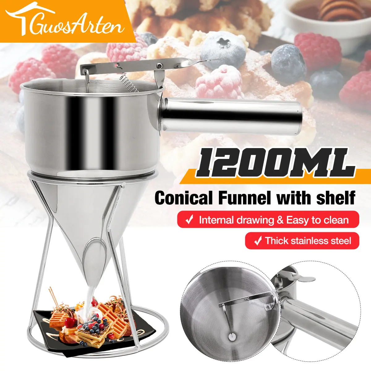 Stainless Steel Plunger Funnel with Funnel Drip Cream Sauce Stand Small Octopus Balls Tool With Rack Baking Cupcake Kitchen Tool
Stainless Steel Plunger Funnel with Funnel Drip Cream Sauce Stand Small Octopus Balls Tool With Rack Baking Cupcake Kitchen Tool