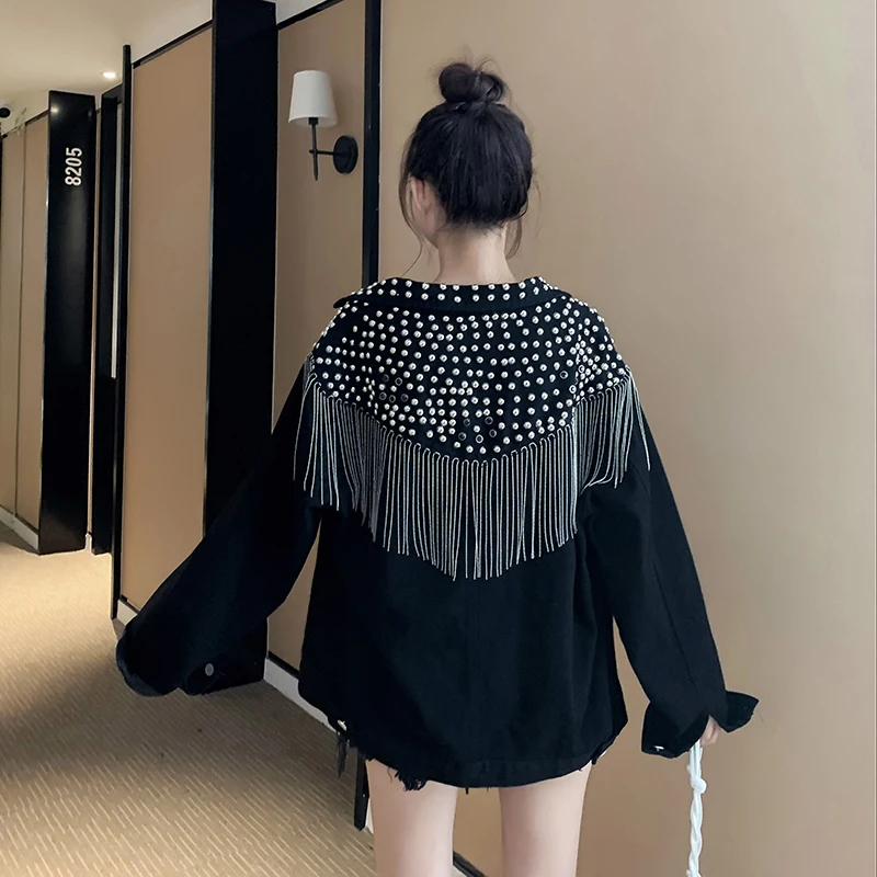 2020 Autumn New Style Industrial Diamond Set Rivet Tassels Design Loose-Fit BF Style Fashion Handsome Jeans Coat
2020 Autumn New Style Industrial Diamond Set Rivet Tassels Design Loose-Fit BF Style Fashion Handsome Jeans Coat