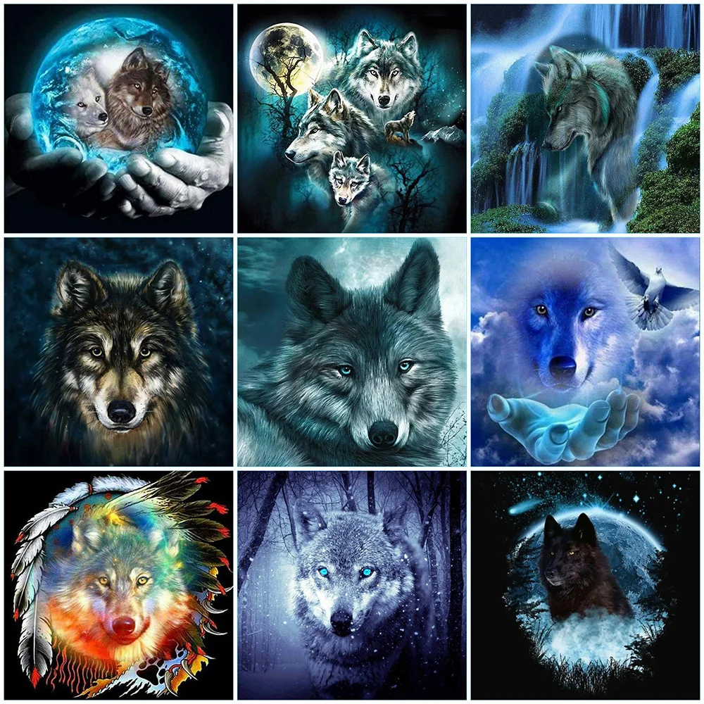 HUACAN 5D DIY Diamond Painting Wolf Full Square Rhinestone Diamond Embroidery Animal Cross Stitch Mosaic Home Decor
HUACAN 5D DIY Diamond Painting Wolf Full Square Rhinestone Diamond Embroidery Animal Cross Stitch Mosaic Home Decor
