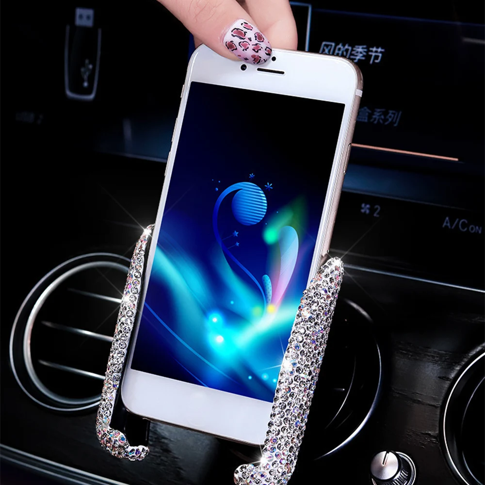 Crystal Diamond Universal Car Phone Holder Bling Rhinestone Car Air Vent Mount Stand Mobile Phone Holder For iPhone Samsung
Crystal Diamond Universal Car Phone Holder Bling Rhinestone Car Air Vent Mount Stand Mobile Phone Holder For iPhone Samsung