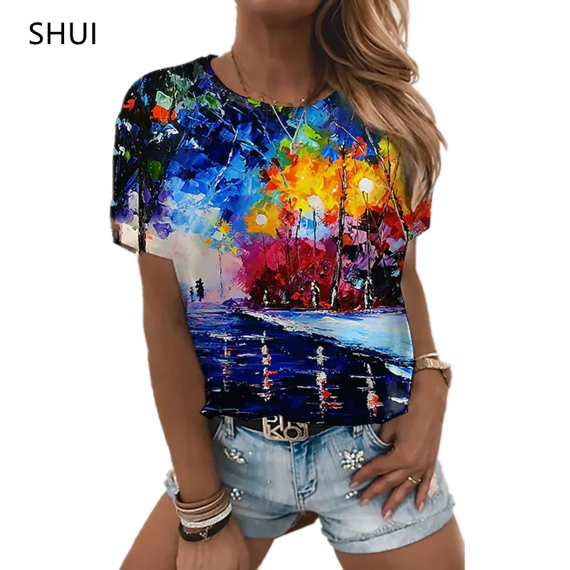 Harajuku Oil Painting Flower Print 3D Print Pullover Top Women Casual Short Sleeve Round Neck Loose Oversized Fashion Clothes
Harajuku Oil Painting Flower Print 3D Print Pullover Top Women Casual Short Sleeve Round Neck Loose Oversized Fashion Clothes