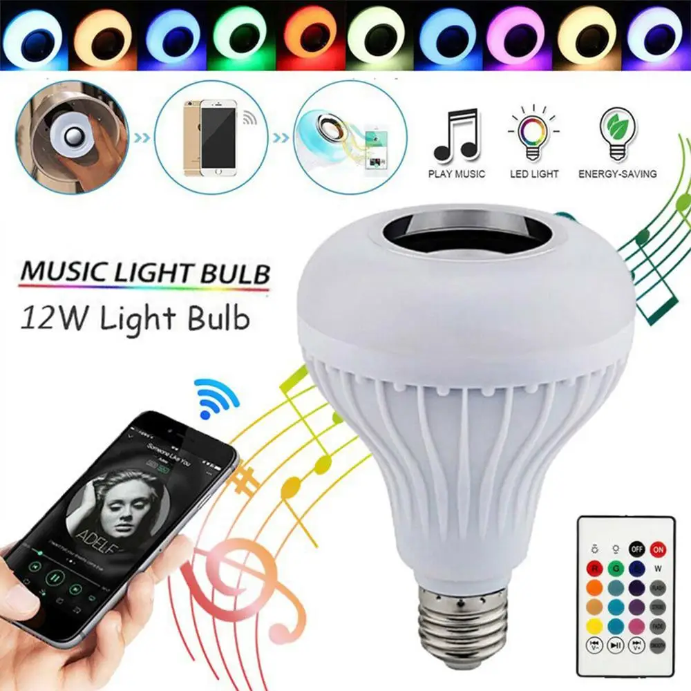 Музыкальная лампочка E27, Bluetooth, светодиодная лампочка с дистанционным управлением, цветная умная лампа, звуковая коробка, энергосберегающая...
Музыкальная лампочка E27, Bluetooth, светодиодная лампочка с дистанционным управлением, цветная умная лампа, звуковая коробка, энергосберегающая...