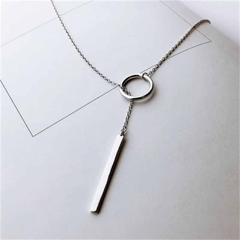 Modern Jewelry Circle Stick Pendant Necklace Simply Design Metal Silvery Plating Two Layer Choker Necklace For Women Gifts
Modern Jewelry Circle Stick Pendant Necklace Simply Design Metal Silvery Plating Two Layer Choker Necklace For Women Gifts