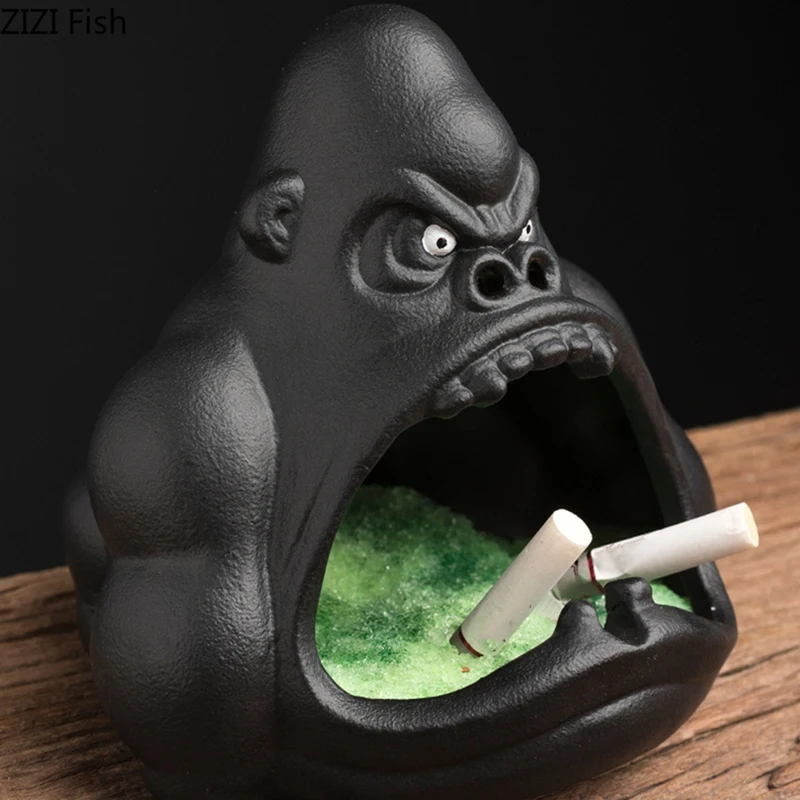 Ceramic Cartoon Animal Ashtray Orangutan Anti-Ash Car Large Capacity Ashtray Living Room Office Decoration Gift
Ceramic Cartoon Animal Ashtray Orangutan Anti-Ash Car Large Capacity Ashtray Living Room Office Decoration Gift