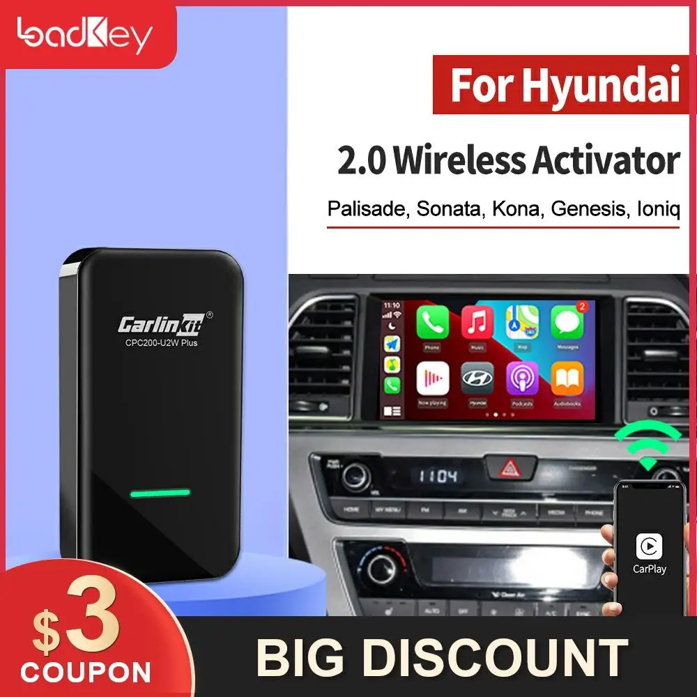 LoadKey & Carlinkit 2.0 CarPlay Wireless Android Auto Activator For Hyundai Palisade Sonata kona Ioniq Azera Smart USB Dongle
LoadKey & Carlinkit 2.0 CarPlay Wireless Android Auto Activator For Hyundai Palisade Sonata kona Ioniq Azera Smart USB Dongle