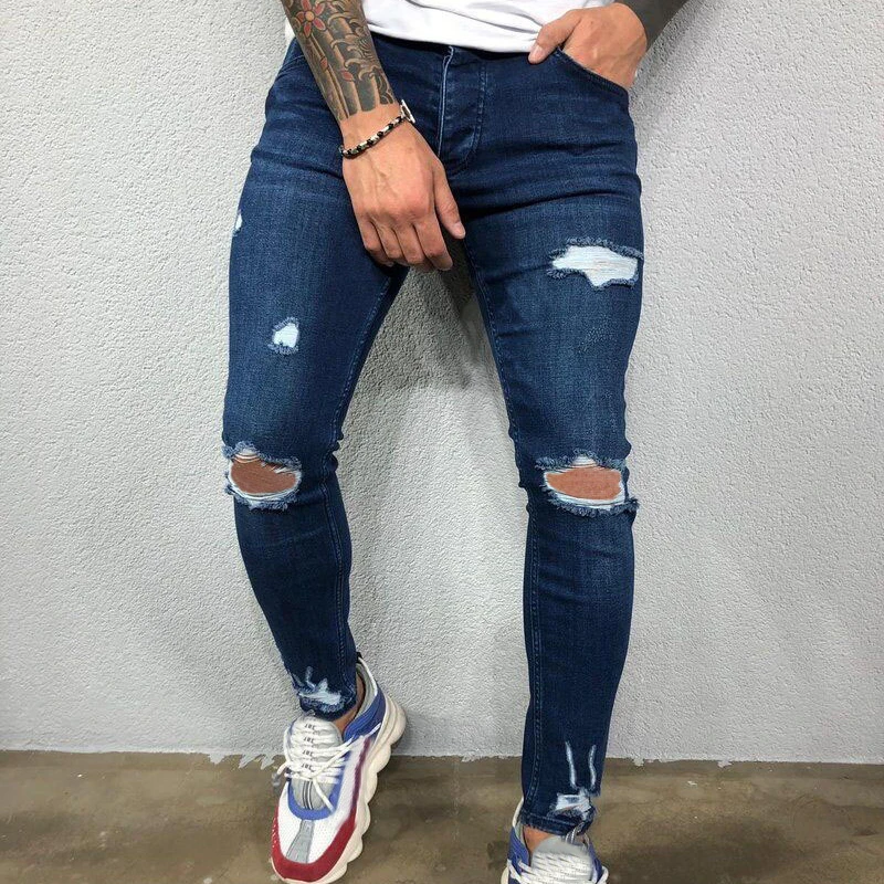 Mens Jeans Ripped Denim Pants Slim Fit Hombres Stretch Casual Plus Size 2020 Fashion Knee Hole Long Jeans Streetwear Men
Mens Jeans Ripped Denim Pants Slim Fit Hombres Stretch Casual Plus Size 2020 Fashion Knee Hole Long Jeans Streetwear Men