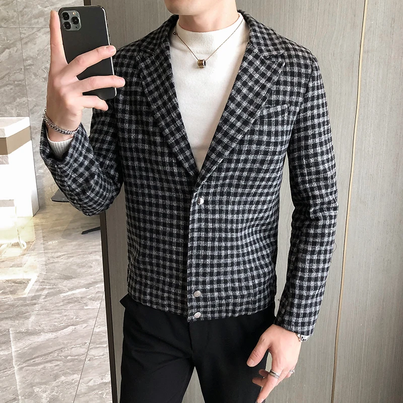 Spring and Autumn New Plaid Men Jacket Senior Tweed Fabric Mens Jackets and Coats 0226-1
Spring and Autumn New Plaid Men Jacket Senior Tweed Fabric Mens Jackets and Coats 0226-1