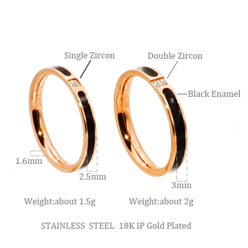 Minimalist Design Stainless Steel Thin Rings For Women Black Enamel Zircon Stacking Rings Shiny Rose Gold Fashion Jewelry Sets
Minimalist Design Stainless Steel Thin Rings For Women Black Enamel Zircon Stacking Rings Shiny Rose Gold Fashion Jewelry Sets