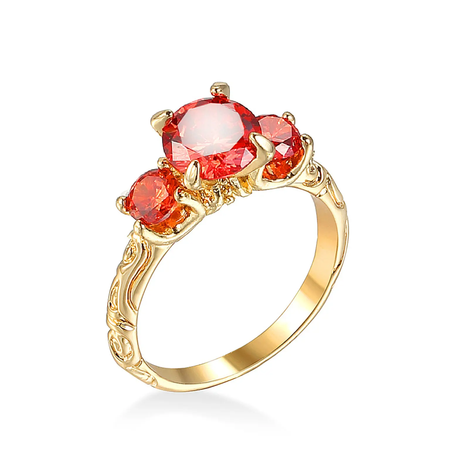 

Женский комплект из кольца и сердца, винтажное ювелирное изделие из меди с красным крупным изящным драгоценным камнем