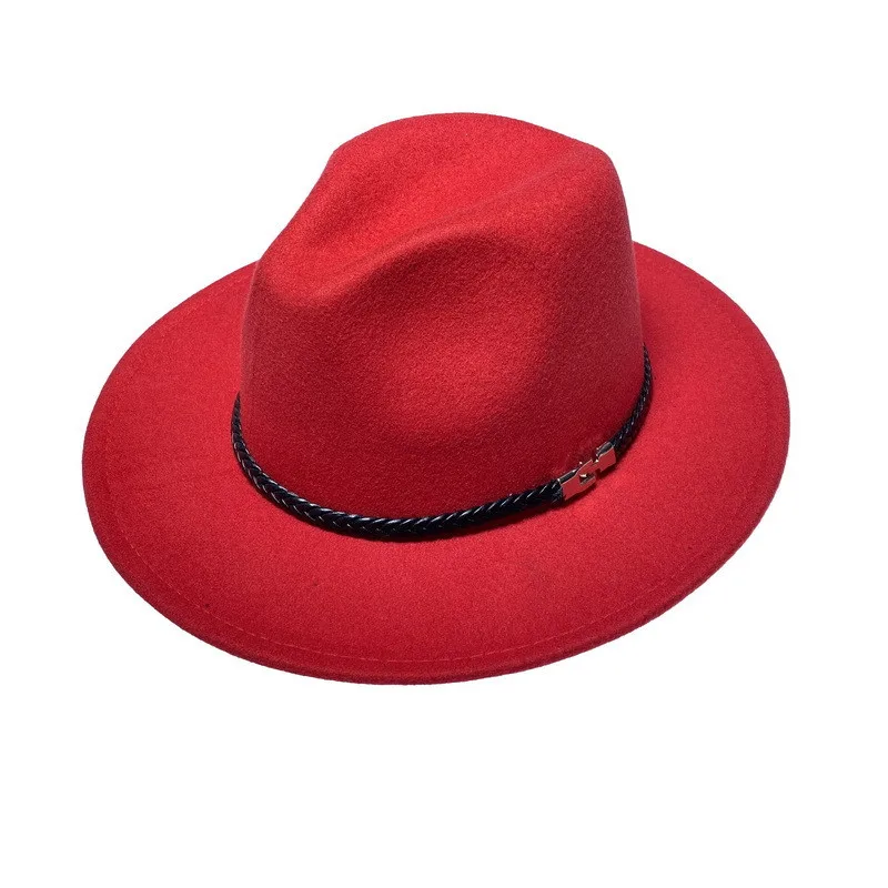 Trendy Black Belt Felt Fedora Hat Women Wide Brim Panama Cowboy Hat Soft Brim Jazz Hat Suitable For Beach Church wholesale
Trendy Black Belt Felt Fedora Hat Women Wide Brim Panama Cowboy Hat Soft Brim Jazz Hat Suitable For Beach Church wholesale