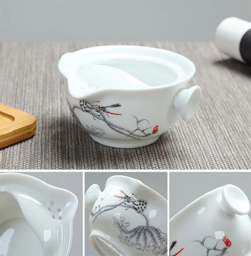 Portable Ceramics Kung Fu Tea Set Include 1 Pot 1 Cup, High Quality Elegant Gaiwan,beautiful And Easy Teapot Kettle.coffee Cup
Portable Ceramics Kung Fu Tea Set Include 1 Pot 1 Cup, High Quality Elegant Gaiwan,beautiful And Easy Teapot Kettle.coffee Cup