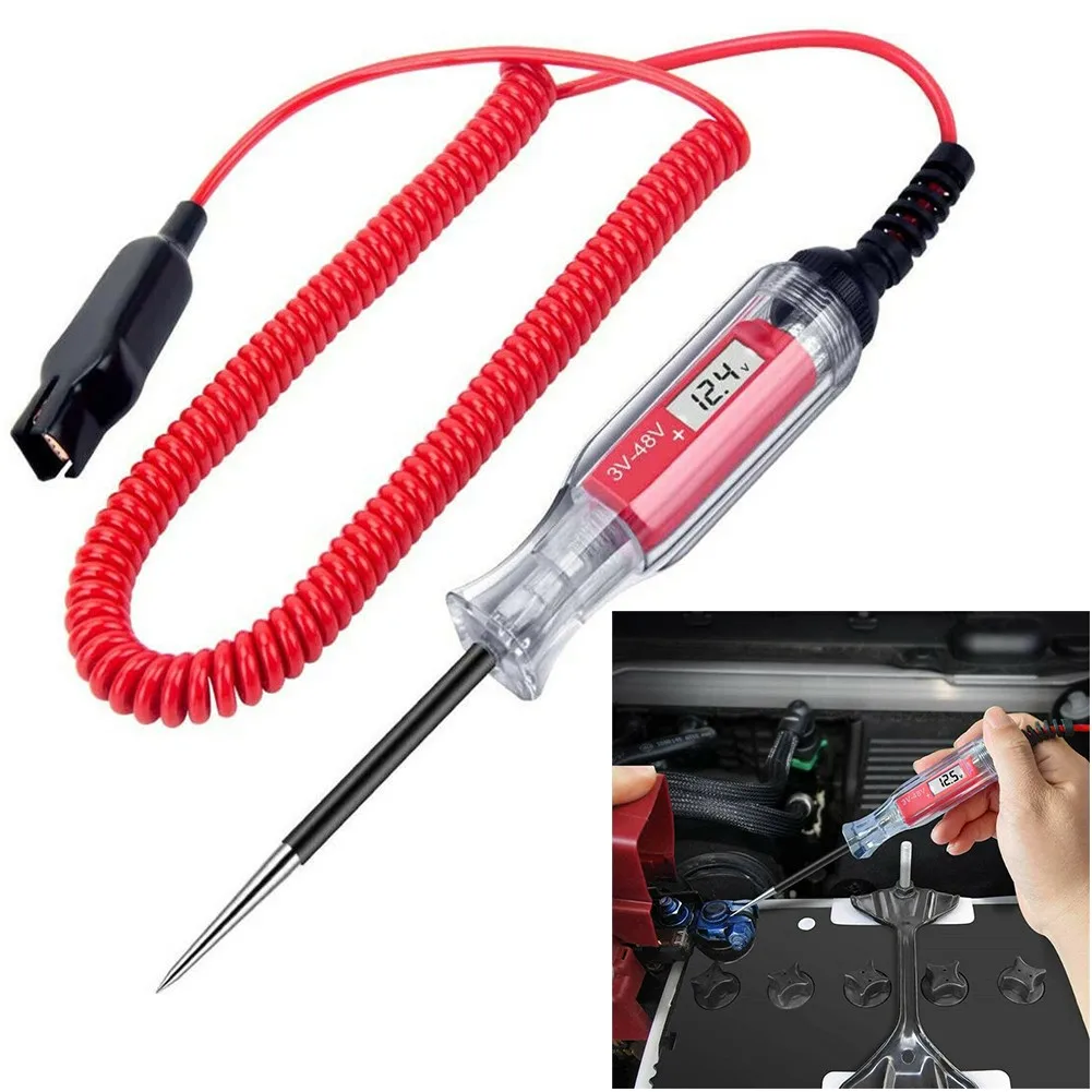3-48V Digital LCD Circuit Tester Car Truck Low Voltage & Light Tester With Probe 5W Electric Circuit Tester 220x26x26mm
3-48V Digital LCD Circuit Tester Car Truck Low Voltage & Light Tester With Probe 5W Electric Circuit Tester 220x26x26mm