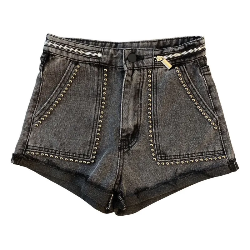 SHENGPALAE 2021 Summer New Women's Fashion Rivet Ripped Pocket Zipper Streetwear Low Waist Denim Shorts Female MI666
SHENGPALAE 2021 Summer New Women's Fashion Rivet Ripped Pocket Zipper Streetwear Low Waist Denim Shorts Female MI666