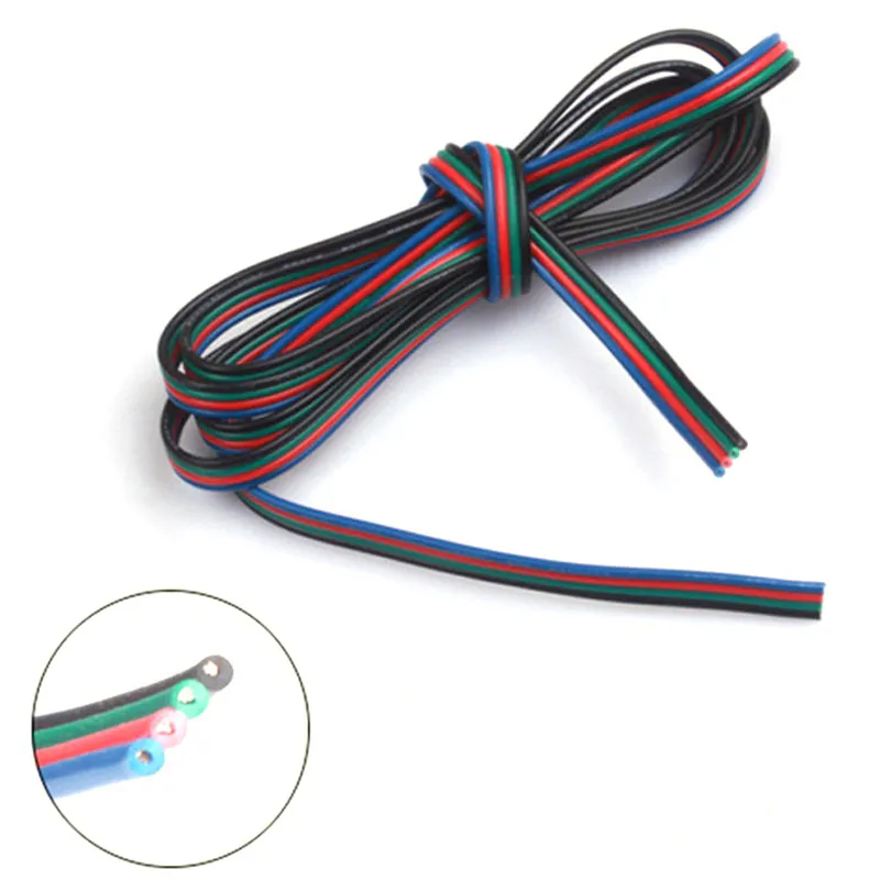 1 м 5 10 М 4 контактный RGB светодиодный провод кабель УДЛИНИТЕЛЬ шнур для 3528 5050 5630 7020